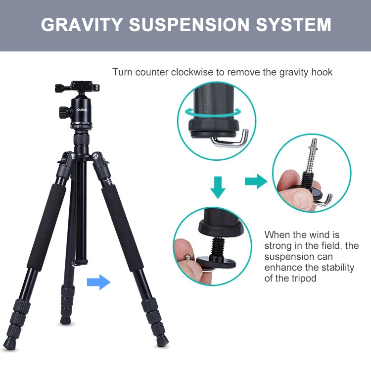 TRIOPO Oubao A-608S  Adjustable Portable  Aluminum Alloy Tripod with Ball Head for SLR Camera, -608S