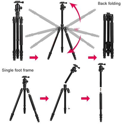 TRIOPO Oubao TA300 Adjustable Portable Aluminum Alloy Tripod with Ball Head for SLR Camera, TA300