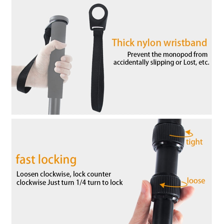 BEXIN P285-A Portable Travel Outdoor DSLR Camera Aluminum Alloy Monopod Holder, P285-A