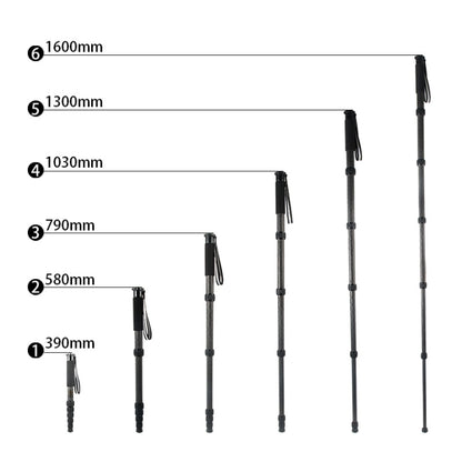 BEXIN P306C Portable Travel Outdoor DSLR Camera Carbon Fiber Monopod Holder, P306C