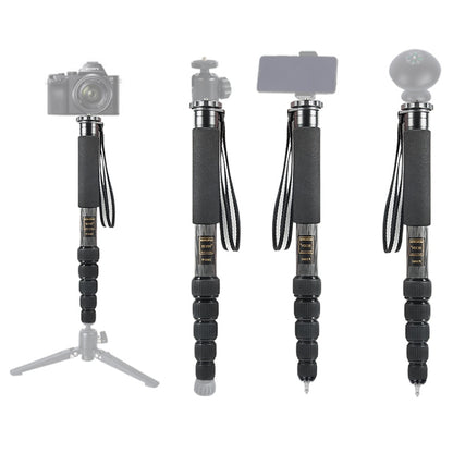 BEXIN P306C Portable Travel Outdoor DSLR Camera Carbon Fiber Monopod Holder, P306C