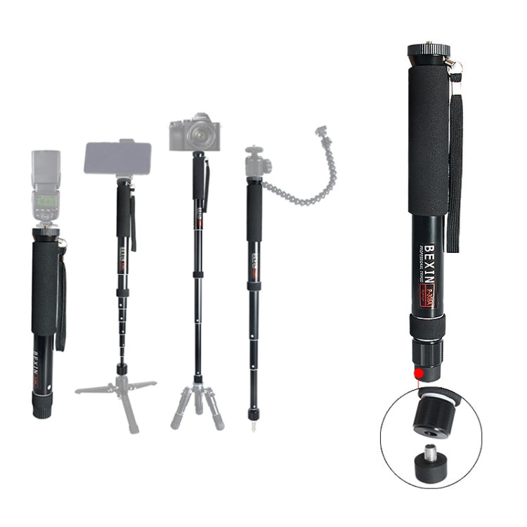 BEXIN P308A Portable Travel Outdoor DSLR Camera Aluminum Alloy Monopod Holder, P308A