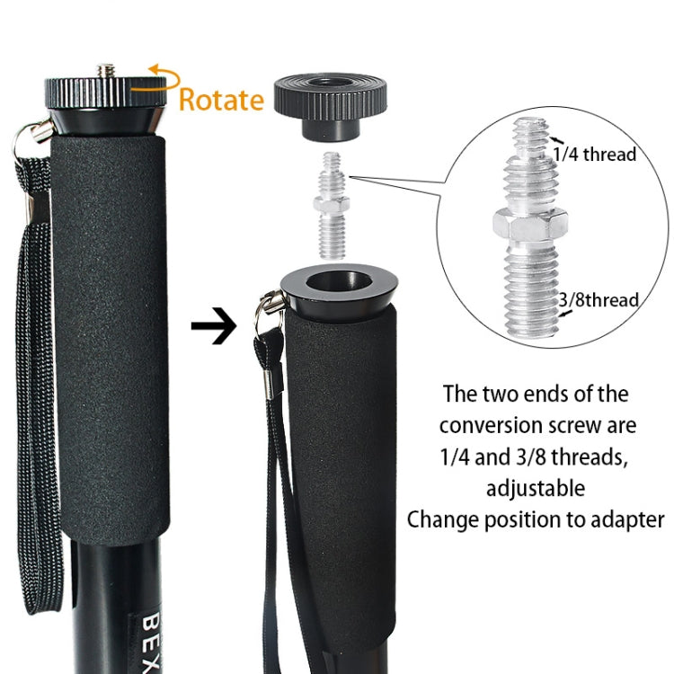 BEXIN P308A Portable Travel Outdoor DSLR Camera Aluminum Alloy Monopod Holder, P308A