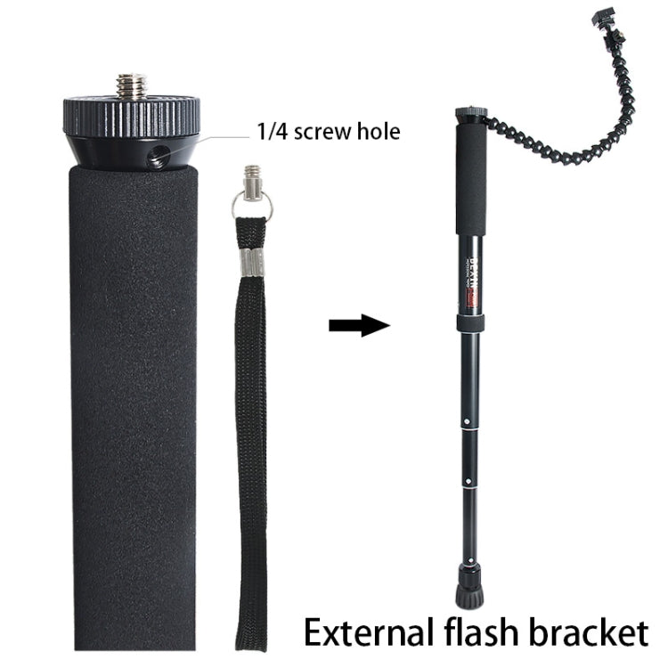 BEXIN P308A Portable Travel Outdoor DSLR Camera Aluminum Alloy Monopod Holder, P308A