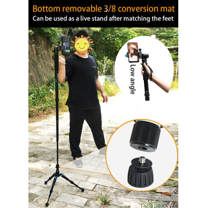 BEXIN P308A Portable Travel Outdoor DSLR Camera Aluminum Alloy Monopod Holder, P308A
