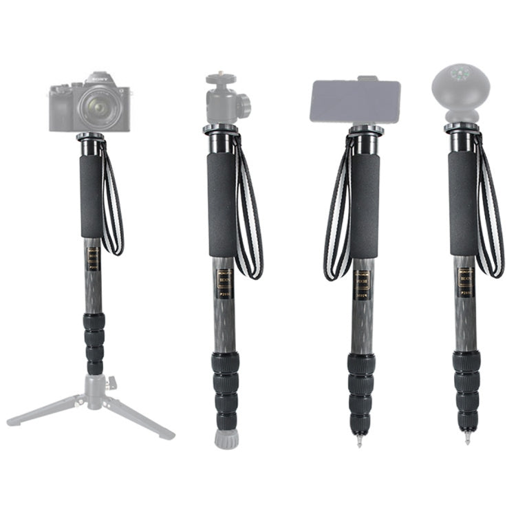 BEXIN P285-C Portable Travel Outdoor DSLR Camera Carbon Fiber Monopod Holder, P285-C
