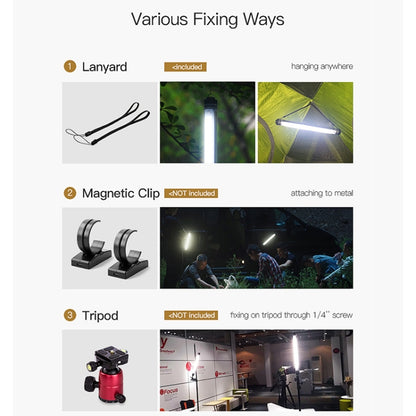 LUXCeO P7RGB Colorful Photo LED Stick Video Light APP Control Adjustable Color Temperature Waterproof Handheld LED Fill Light with Remote Control, P7RGB