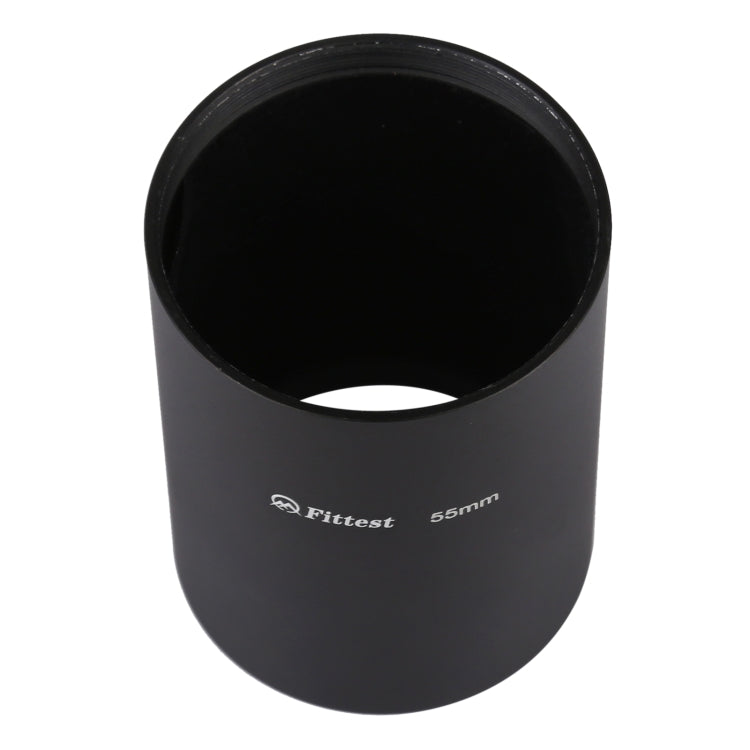 FITTEST 55mm Thread Type Straight Tube Full Metal Lens Hood Shade for Medium Telephoto Lens, 55mm