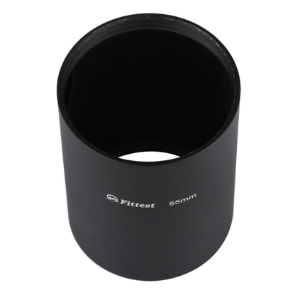 FITTEST 55mm Thread Type Straight Tube Full Metal Lens Hood Shade for Medium Telephoto Lens, 55mm