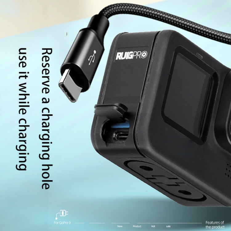 RUIGPRO Aluminum Alloy Battery Side Interface Cover for GoPro HERO10 Black / HERO9 Black, Aluminum Alloy Side Cover