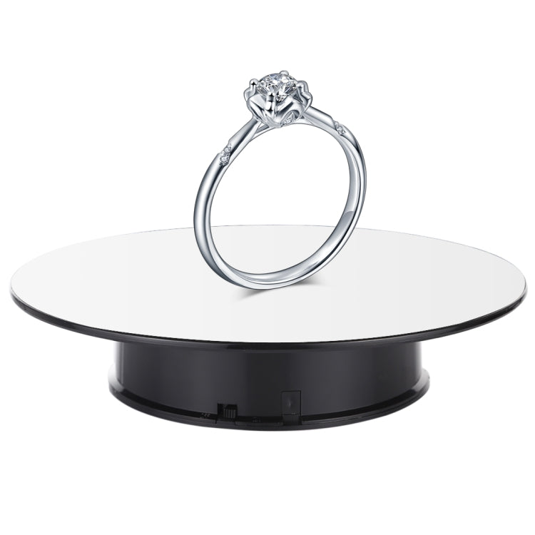 25cm 360 Degree Electric Rotating Mirror Surface Turntable Display Stand Video Shooting Props Turntable for Photography, Load 3kg, Powered by Battery, 25cm Mirror/Powered by Battery(WB), 25cm Mirror/Powered by Battery(B), 25cm Mirror/Powered by Battery(W)