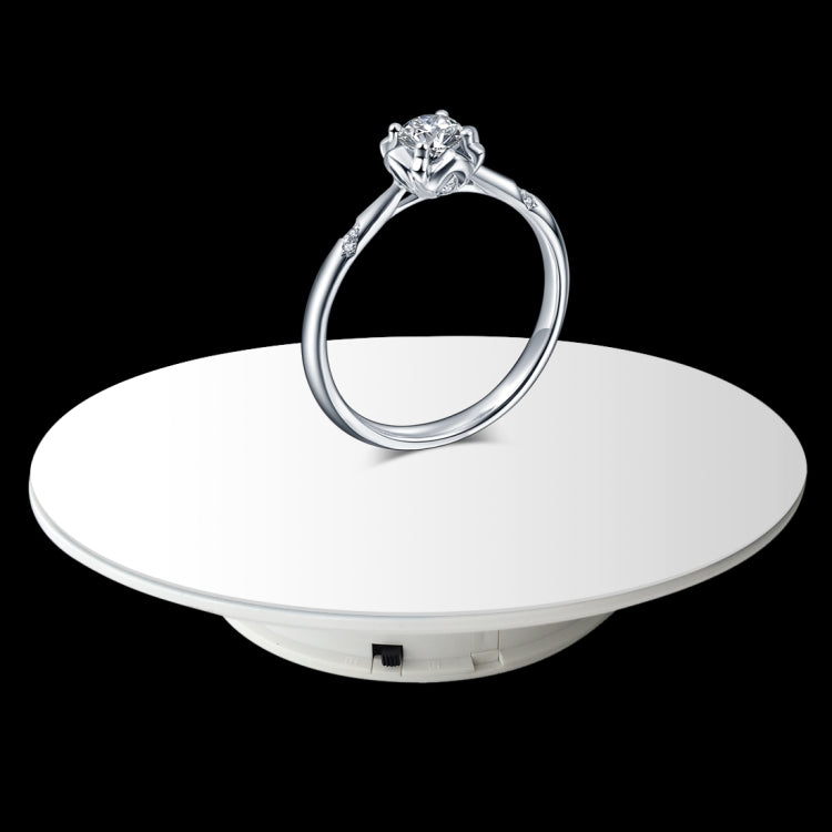 25cm 360 Degree Electric Rotating Mirror Surface Turntable Display Stand Video Shooting Props Turntable for Photography, Load 3kg, Powered by Battery, 25cm Mirror/Powered by Battery(WB), 25cm Mirror/Powered by Battery(B), 25cm Mirror/Powered by Battery(W)