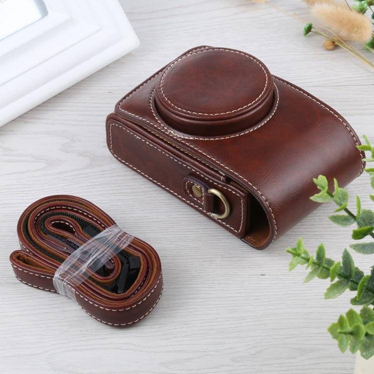Vertical Flip Full Body Camera PU Leather Case Bag with Strap for Ricoh GR III / GRII, Sony ZV-1 / DSC-RX100M7 / RX100M6 / RX100M5 / RX100M2, For Ricoh GR III