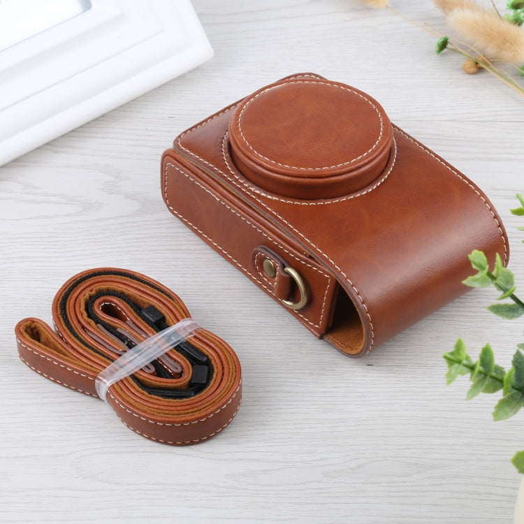 Vertical Flip Full Body Camera PU Leather Case Bag with Strap for Ricoh GR III / GRII, Sony ZV-1 / DSC-RX100M7 / RX100M6 / RX100M5 / RX100M2, For Ricoh GR III
