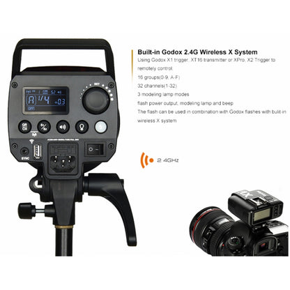 Godox MS300 Studio Flash Light 300Ws Bowens Mount Studio Speedlight with Cover, MS300