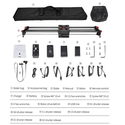 YELANGU L80TC 80cm Electrical Slide Rail Track with 2.4GHz Remote Control for SLR Cameras / Video Cameras, L80TC 80cm