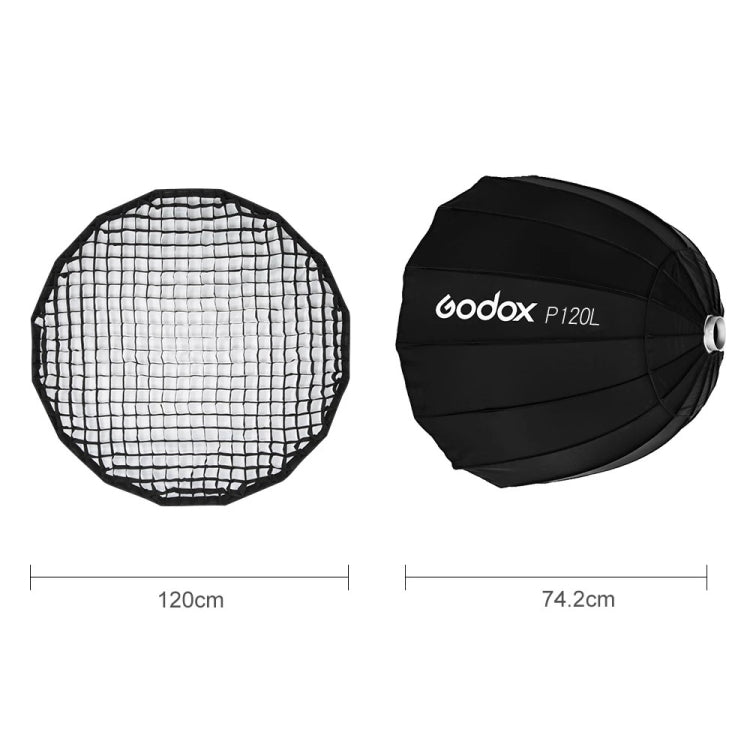 Godox P120L Diameter 120cm Parabolic Softbox Reflector Diffuser for Studio Speedlite Flash Softbox, P120L