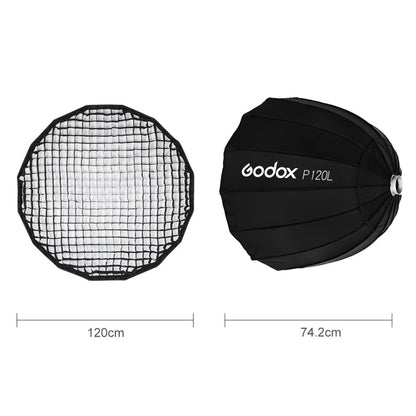 Godox P120L Diameter 120cm Parabolic Softbox Reflector Diffuser for Studio Speedlite Flash Softbox, P120L