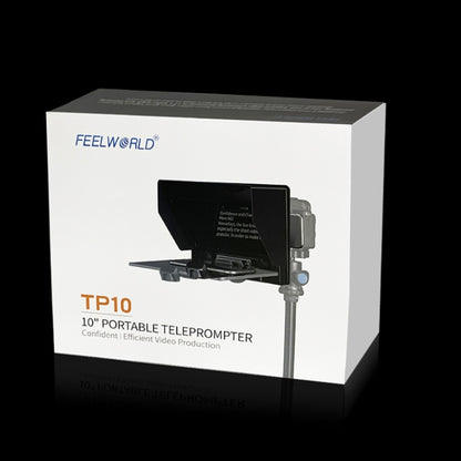 FEELWORLD TP10 Portable 10-inch Folding Teleprompter with Remote Control Lens Adapter Ring For Below 10 inches Smartphone / Tablet, TP10