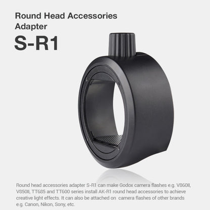 Godox S-R1 Flash Speedlite Round Shape Adapter for Godox TT685 / V860II / V350 / TT600, S-R1