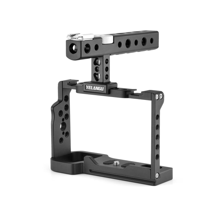 YELANGU C24 Video Camera Cage Stabilizer Kit with Handle for Sony Alpha 7C / A7C / ILCE-7C, For Sony Alpha 7C Cage with Handle