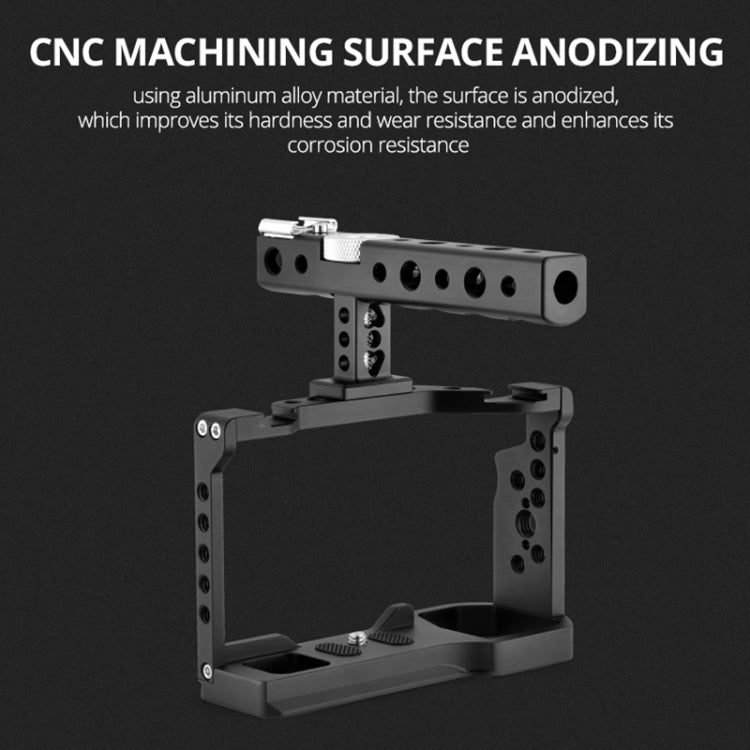 YELANGU C24 Video Camera Cage Stabilizer Kit with Handle for Sony Alpha 7C / A7C / ILCE-7C, For Sony Alpha 7C Cage with Handle