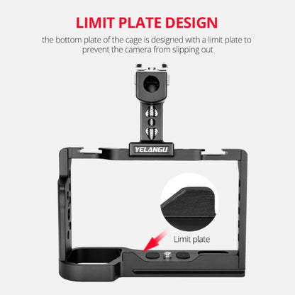 YELANGU C24 Video Camera Cage Stabilizer Kit with Handle for Sony Alpha 7C / A7C / ILCE-7C, For Sony Alpha 7C Cage with Handle