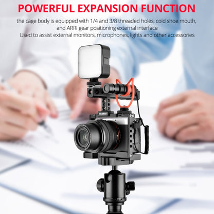 YELANGU C24 Video Camera Cage Stabilizer Kit with Handle for Sony Alpha 7C / A7C / ILCE-7C, For Sony Alpha 7C Cage with Handle