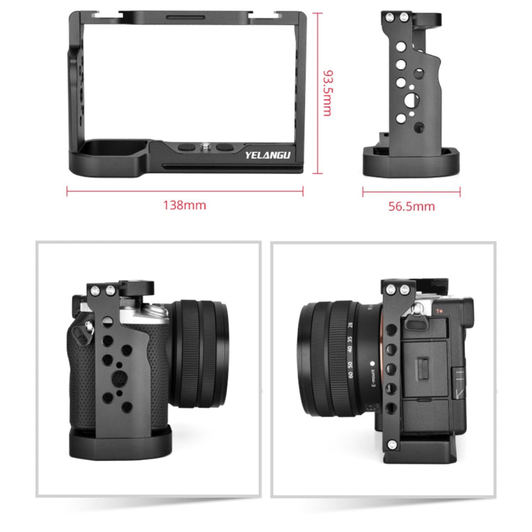 YELANGU C24 Video Camera Cage Stabilizer for Sony Alpha 7C / A7C / ILCE-7C, For Sony Alpha 7C Single Cage
