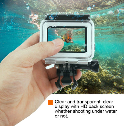 45m Waterproof Housing Protective Case + Touch Screen Back Cover for GoPro NEW HERO /HERO6 /5, with Buckle Basic Mount & Screw, No Need to Remove Lens, Touch Screen (Transparent)