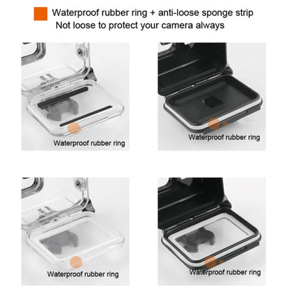 45m Waterproof Housing Protective Case + Touch Screen Back Cover for GoPro NEW HERO /HERO6 /5, with Buckle Basic Mount & Screw, No Need to Remove Lens, Touch Screen (Transparent)