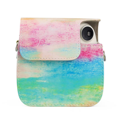 Oil Paint Full Body PU Leather Case Camera  Bag with Strap for FUJIFILM instax mini 7+, Oil Paint
