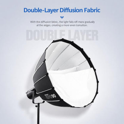 TRIOPO KP2-90 90cm Speedlite Flash Deep Parabolic Softbox Bowens Mount Diffuser, KP2-90