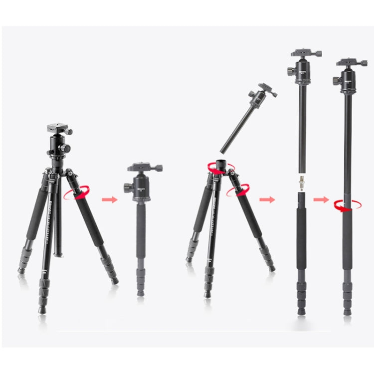 TRIOPO T258 Aluminum Alloy Tripod Monopod with D2 Ball Head, T258+D2