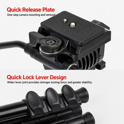 TRIOPO K2808 Aluminum Tripod Mount with HY-350 Heavy Duty Damping Head, K2808