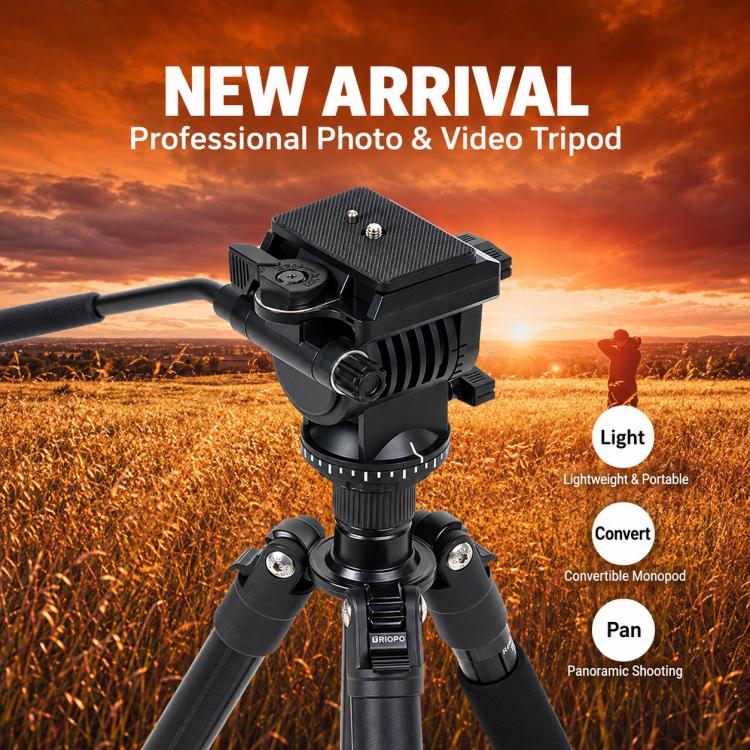 TRIOPO K2808 Aluminum Tripod Mount with HY-350 Heavy Duty Damping Head, K2808