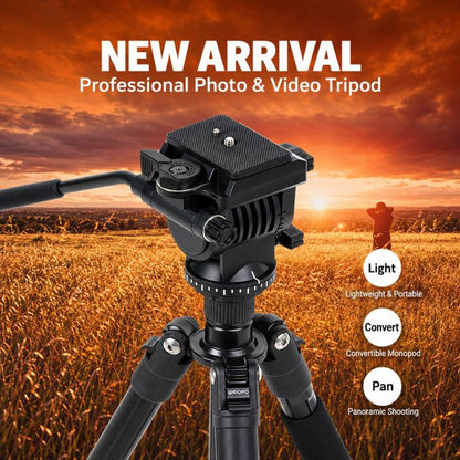 TRIOPO K2808 Aluminum Tripod Mount with HY-350 Heavy Duty Damping Head, K2808