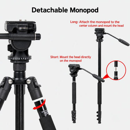TRIOPO K2808 Aluminum Tripod Mount with HY-350 Heavy Duty Damping Head, K2808