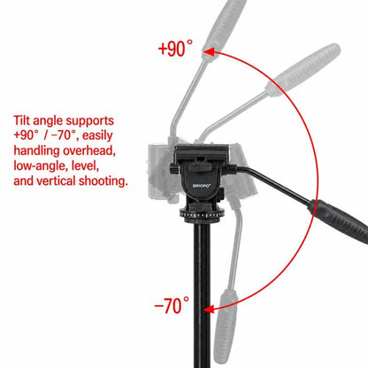 TRIOPO K2808 Aluminum Tripod Mount with HY-350 Heavy Duty Damping Head, K2808