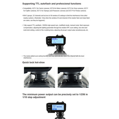 Godox X2T-S E-TTL II Bluetooth Wireless Flash Trigger for Sony, X2T-S for Sony