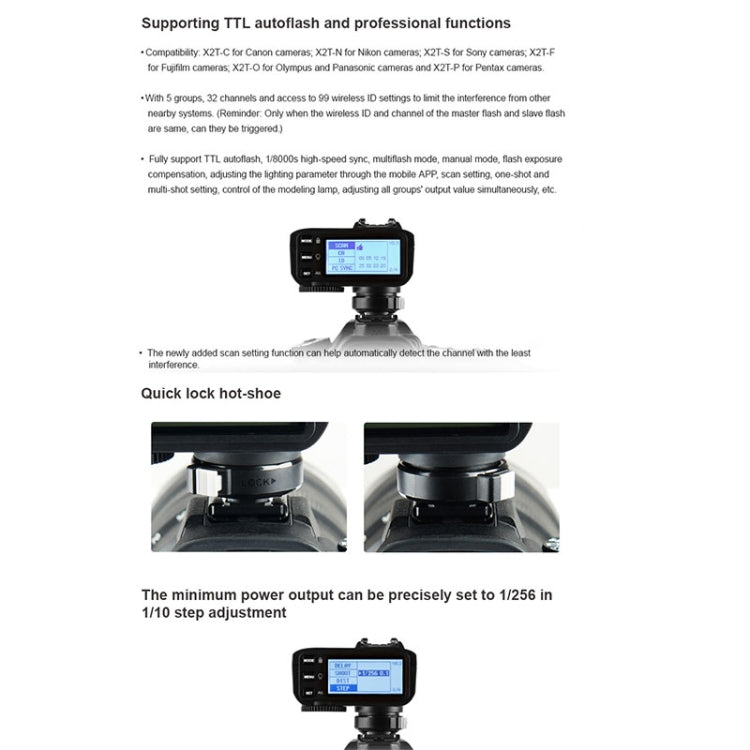 Godox X2T-F E-TTL II Bluetooth Wireless Flash Trigger for FUJIFILM, X2T-F for FUJIFILM