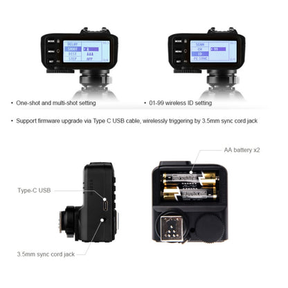Godox X2T-F E-TTL II Bluetooth Wireless Flash Trigger for FUJIFILM, X2T-F for FUJIFILM
