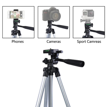 130cm 4-Section Folding Aluminum Alloy Tripod Mount with Three-Dimensional Head, L-3130 Silver, L-3130 Black, L-3130 Champagne Gold