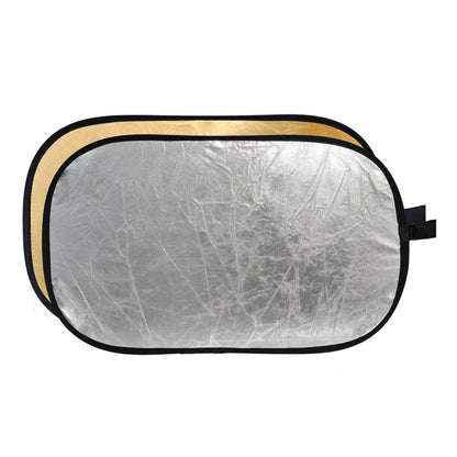 Godox FT01 2 in 1 Gold / Silver Oval Folding Reflector Board, Size: 60 x 90cm, 2 in 1 60 x 90cm