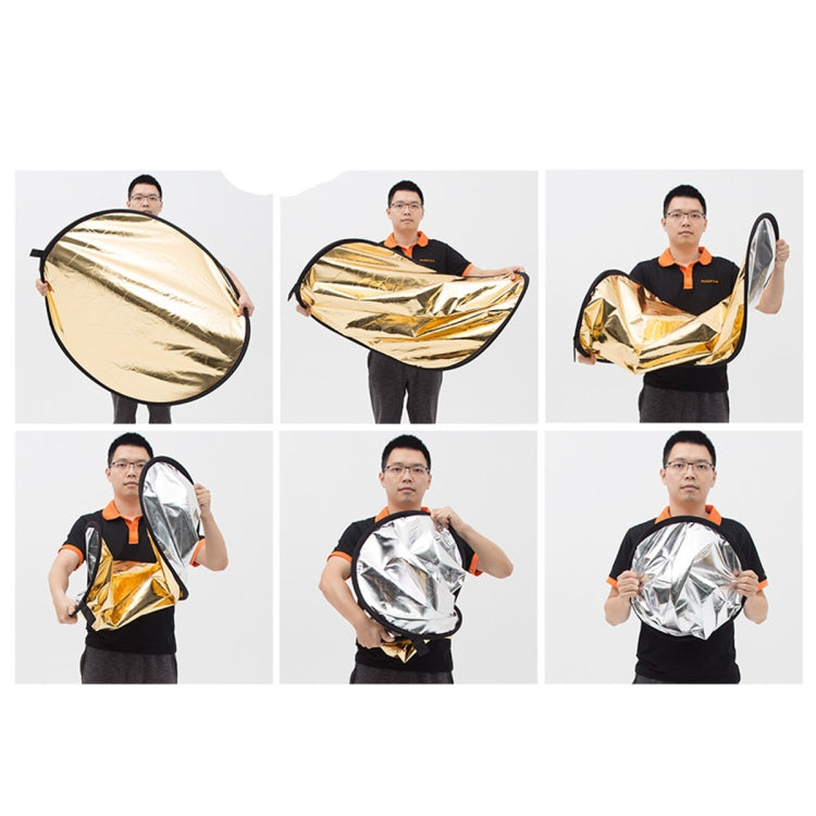 Godox FT01 2 in 1 Gold / Silver Oval Folding Reflector Board, Size: 60 x 90cm, 2 in 1 60 x 90cm