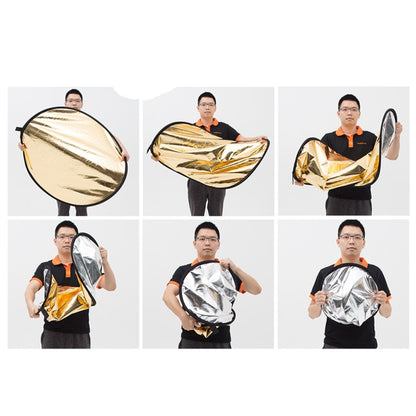 Godox FT01 2 in 1 Gold / Silver Oval Folding Reflector Board, Size: 90 x 120cm, 2 in 1 90 x 120cm