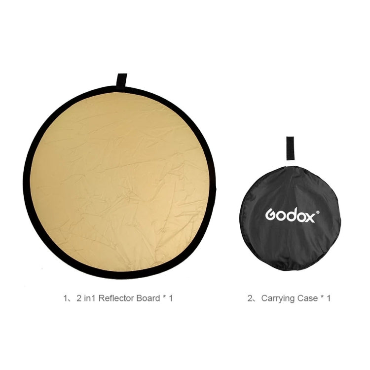Godox FT01 60cm Round 2 in 1 Gold / Silver Folding Reflector Board, 60cm