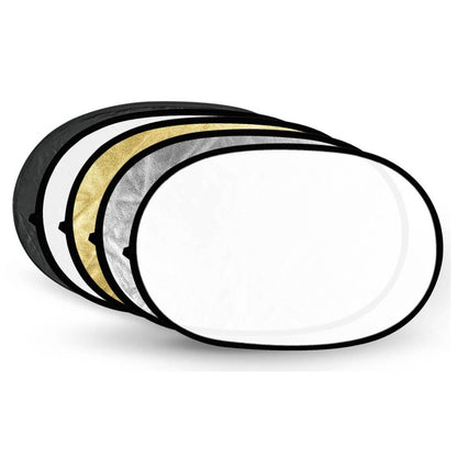 Godox FT05-1 150 x 200cm 5-in-1 Silver / Soft / Gold / White / Black Oval Folding Reflector Board, 5 in 1 150 x 200cm