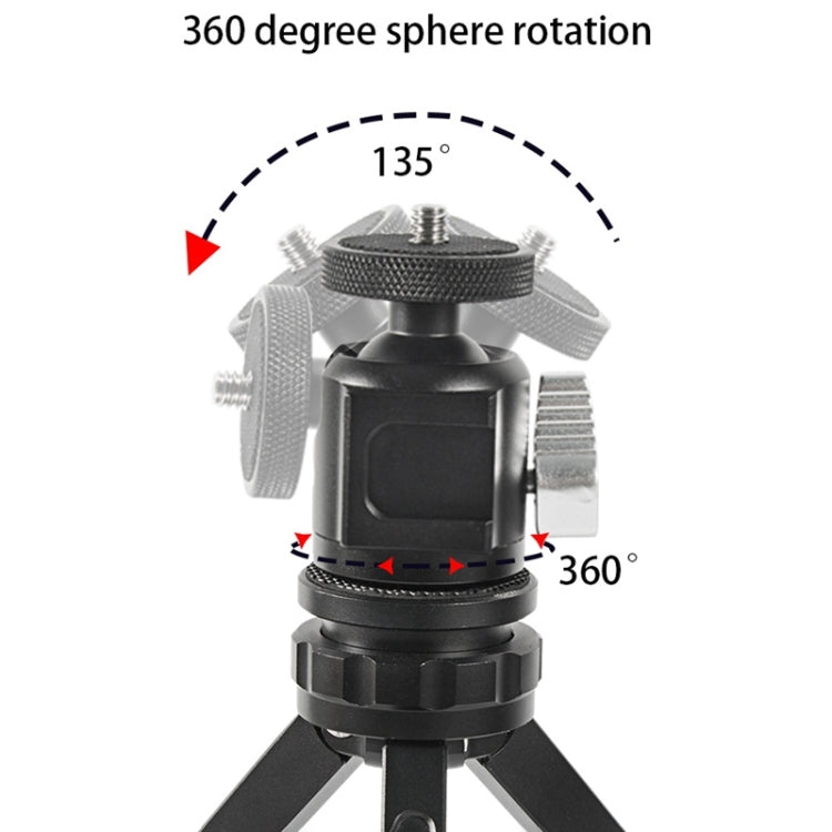 BEXIN HK25 Aluminum Alloy Cold Shoe Tripod Adapter Ball Head, HK25