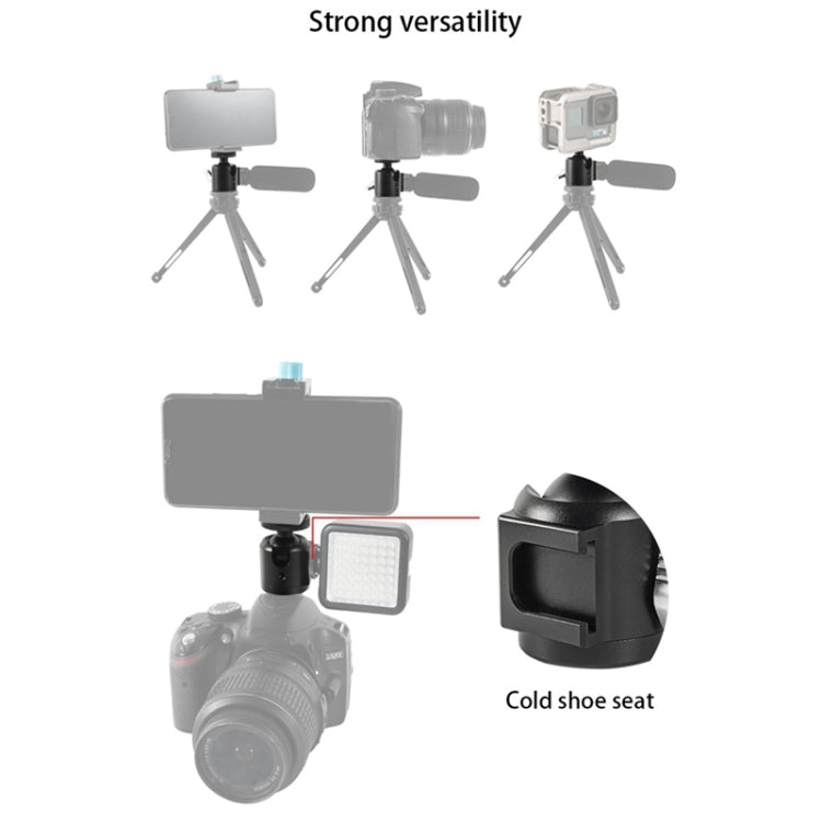 BEXIN HK25 Aluminum Alloy Cold Shoe Tripod Adapter Ball Head, HK25